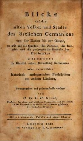 Archiv für alte Geographie, Geschichte und Alterthümer insonderheit der Germanischen Völkerstämme. 1, 1. 1821/22 (1822)