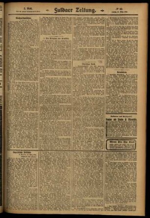 Dritte Ausgabe vom Samstag, den 15. März 1913.