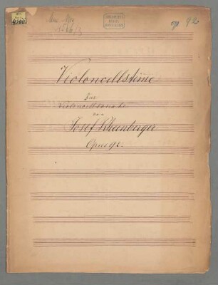 Sonate für Violoncello und Klavier op. 92 - BSB Mus.ms. 4566-3 : Violoncellstimme