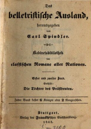 Die Töchter des Präsidenten : Erzählung einer Gouvernante