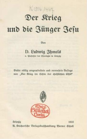 Der Krieg und die Jünger Jesu