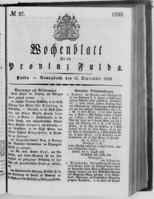 No. 37, Ausgabe vom 14. September 1839