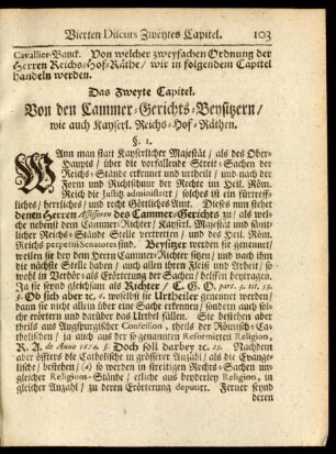 Das Zweyte Capitel.