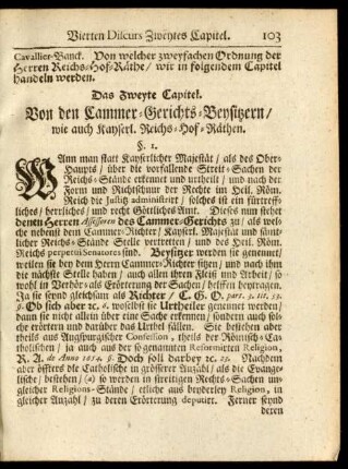 Das Zweyte Capitel.