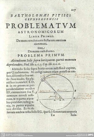 LIBER PRIMUS. De motu revolutionis stellarum omnium communi, Sive De motu coeli diurno.