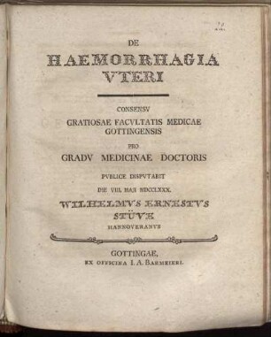 De Haemorrhagia Uteri