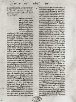 Petrus Lombardus: Glossa Psalterii. Nürnberg, 1478. Buchdruck. Titelblatt. Dresden: SLUB R 555 J
