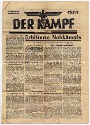 Titelblatt der Kriegszeitung "Der Kampf" u.a. zu Kämpfen auf der Halbinsel Kertsch