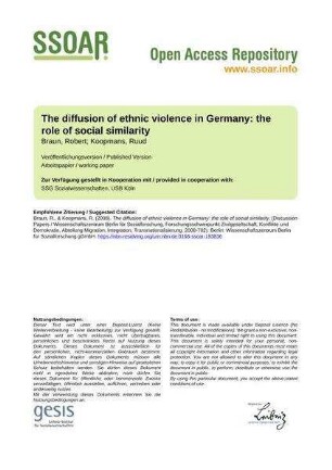 The diffusion of ethnic violence in Germany: the role of social similarity