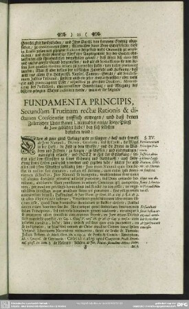 Fundamenta Principis, Secundum Trutinam rectae Rationis & dictamen Conscientiae reifflicherwegen, und daß denen Zollerischen Unterthanen I. niemahlen einige Freye Pürst de Iure gebühret habe, bey sich selbsten befinden wird