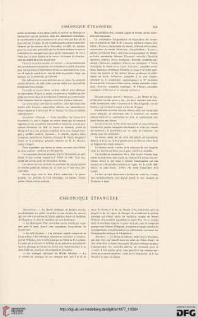 Chronique étrangère
