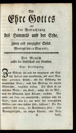 Zwey und vierzigstes Stück. Montags den 11 May 1767