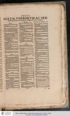 Index Rerum, Verborum ac Sententiarum in Omnes Operis Huius Tomos