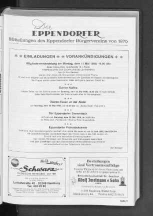 Einladungen Vorankündigungen