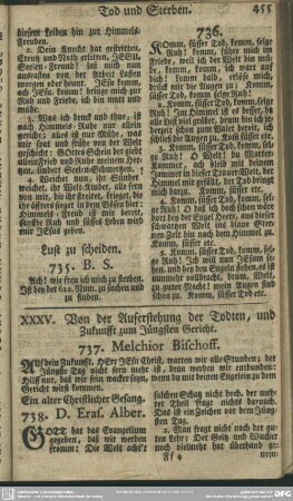 XXXV. Von der Auferstehung der Todten, und Zukunfft zum Jüngsten Gericht