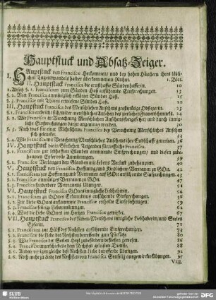Hauptstuck und Absatz-Zeiger