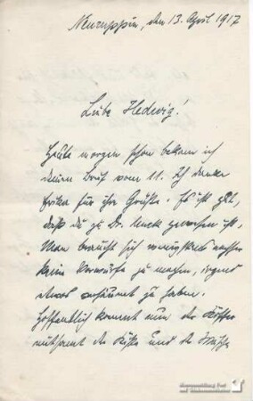 Julius Lauth an seine Ehefrau am 13.04.1917 (3.2012.1801)