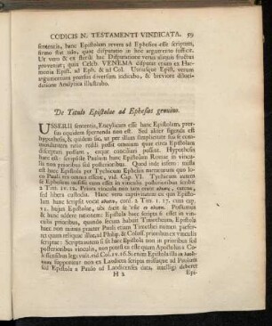 De Titulo Epistolae ad Ephesios genuino.