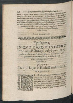 Caput I. De libri huius in Ecclesia authoritate, ac argumento