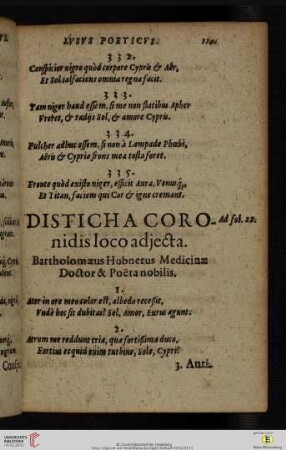 Disticha coronidis loco adjecta