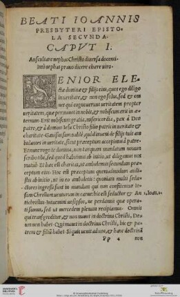 Beati Ioannis Presbyteri Epistola Secunda