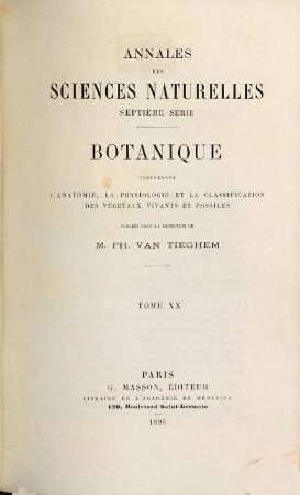 Annales des sciences naturelles. Botanique. 20. 1894