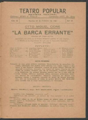 3.1921=Nr. 71: La barca errante : drama en tres actos