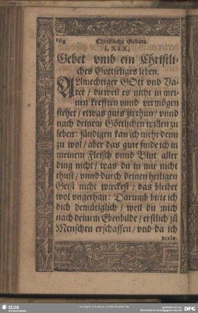 LXIX. Gebet umb ein Christliches Gottseliges leben