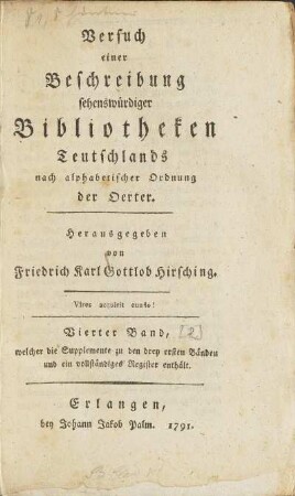 Titelseite des vierten Bandes