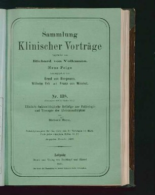 Klinisch-bakteriologische Beiträge zur Pathologie und Therapie des Abdominaltyphus