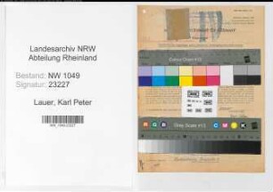 Entnazifizierung Karl Peter Lauer , geb. 19.09.1906 (Bahninspektor)