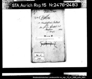 Die zu erlassende Verfassungsurkunde für die Flecken Greetsiel und Pewsum