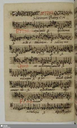 Praetorius, Hieronymus: Magnificat in 5.Ton (lydisch)
