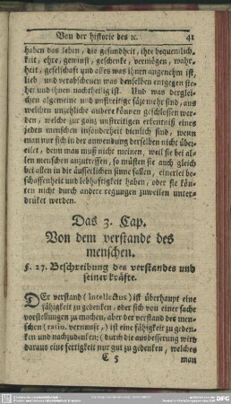 Das 3. Cap. Von dem verstande des menschen
