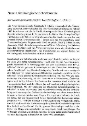 Neue Kriminologische Schriftenreihe