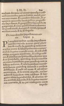 De raucedine seu impedimento vocis. Caput 3.
