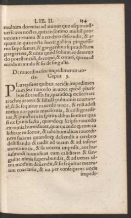 De raucedine seu impedimento vocis. Caput 3.