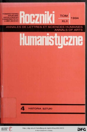 42: Roczniki Humanistyczne: Historia Sztuki = History of art = Histoire de l'art
