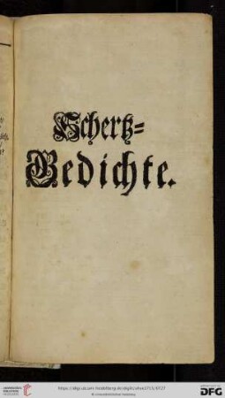 Schertz = Gedichte