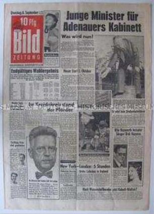 Tageszeitung "Bild ZEITUNG" zur Bundestagswahl