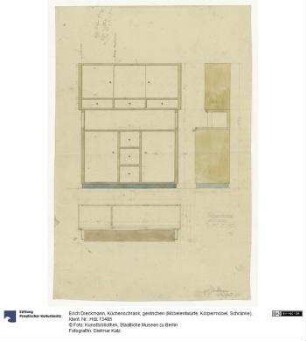 Küchenschrank, gestrichen (Möbelentwürfe, Körpermöbel, Schränke)