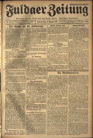 Ausgabe vom Donnerstag, den 06. August 1925.