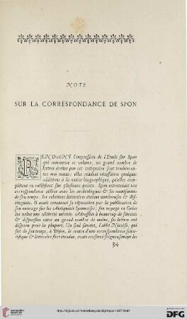Note sur la correspondance de Spon
