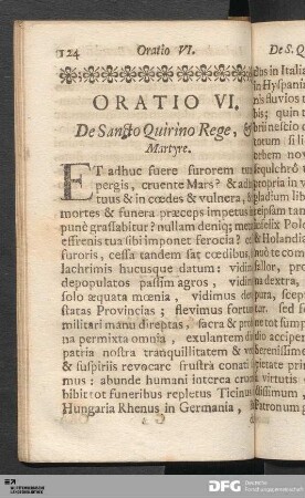 Oratio VI. De Sancto Quirino Rege, & Martyre.