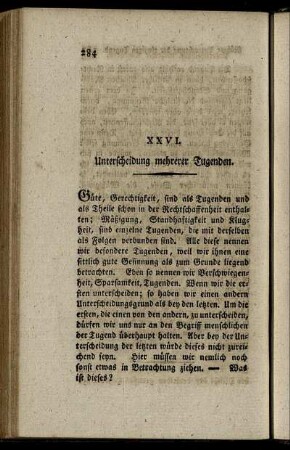 XXVI. Unterscheidung mehrerer Tugenden.