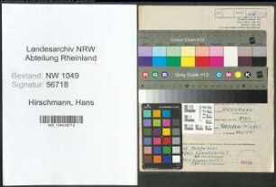 Entnazifizierung Hans Hirschmann , geb. 30.03.1893 (Arzt)