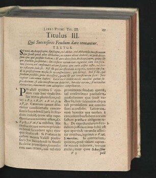 Titulus III. Qui Successores Feudum dare teneantur.