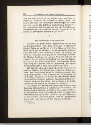Die Spaltung der Reichstagsfraktion