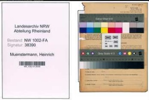 Entnazifizierung Heinrich Muenstermann, geb. 26.09.1904 (Kaufmann)