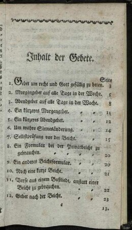 Inhalt der Gebete.